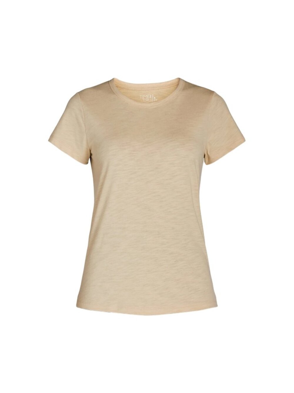Time and Tru Womens Slub Jersey Crewneck Tee T-Shirt Dusky Taupe Size 20 XXL